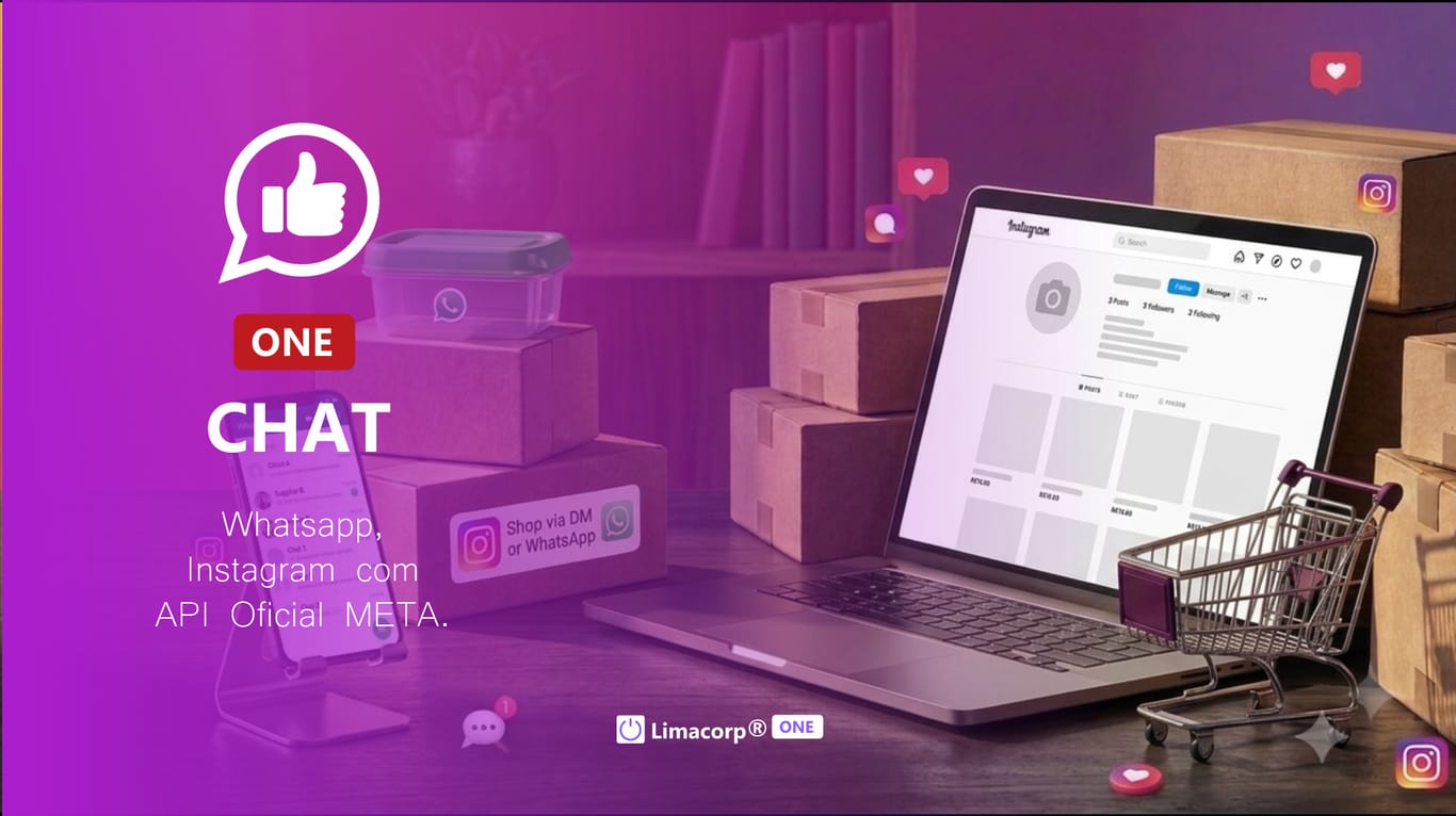 Tela do ONE chat, atendimento no WhatsApp e Instagram com API Oficial Meta